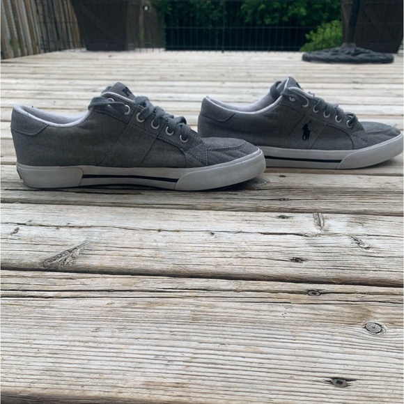 Polo Ralph Lauren Gray Chambray Sneakers - Size 11D Men’s - Picture 3 of 11